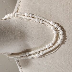 Karla Jordan shell and bead necklace white vintage 5 strands